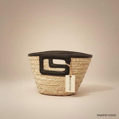Calella Palm Leaf Basket — Leather Handle