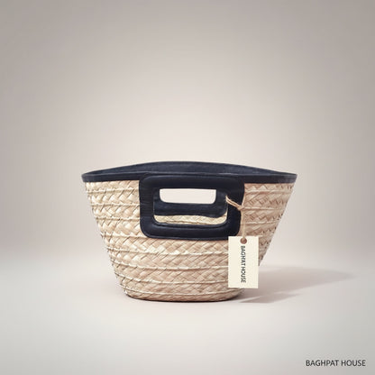 Calella Palm Leaf Basket — Leather Handle