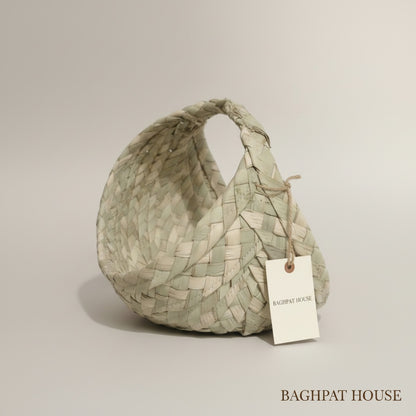 Moradabad Palm Leaf Basket Bag — Natural